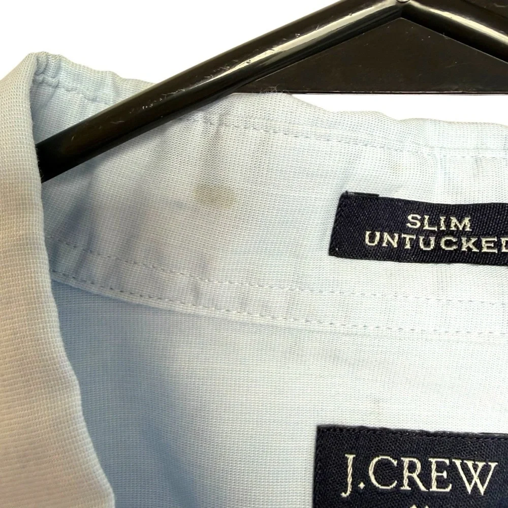 J. Crew Slim Untucked Preformed Button Down Shirt Men’s XXL Blue Business Casual